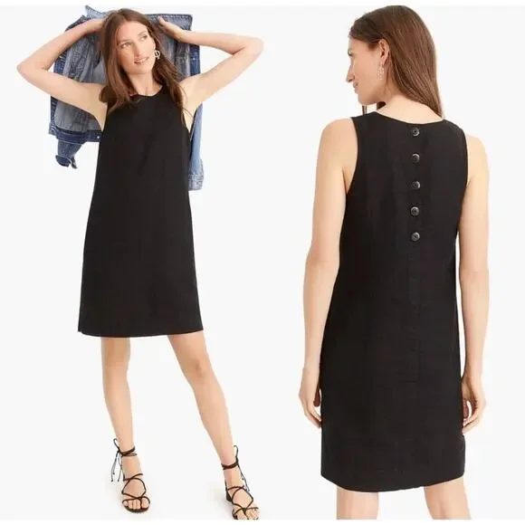 J. Crew Factory | Dresses | J Crew Maxine A Line Dress Button Back Xl 0 Linen Black Minimalist | Poshmark J. Crew Factory | Dresses | J Crew Maxine A Line Dress Button Back Xl 0 Linen Black Minimalist | Poshmark